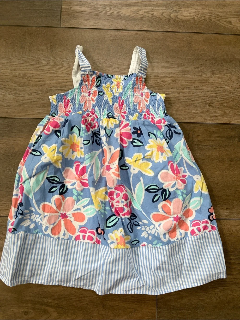 Gymboree Light Blue Floral Sun Dress with Pink, Yellow and Mint Accents